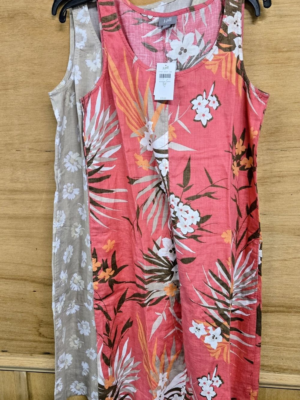 (2) J. Jill Floral 100% Linen Maxi Dressed Size ST NWT